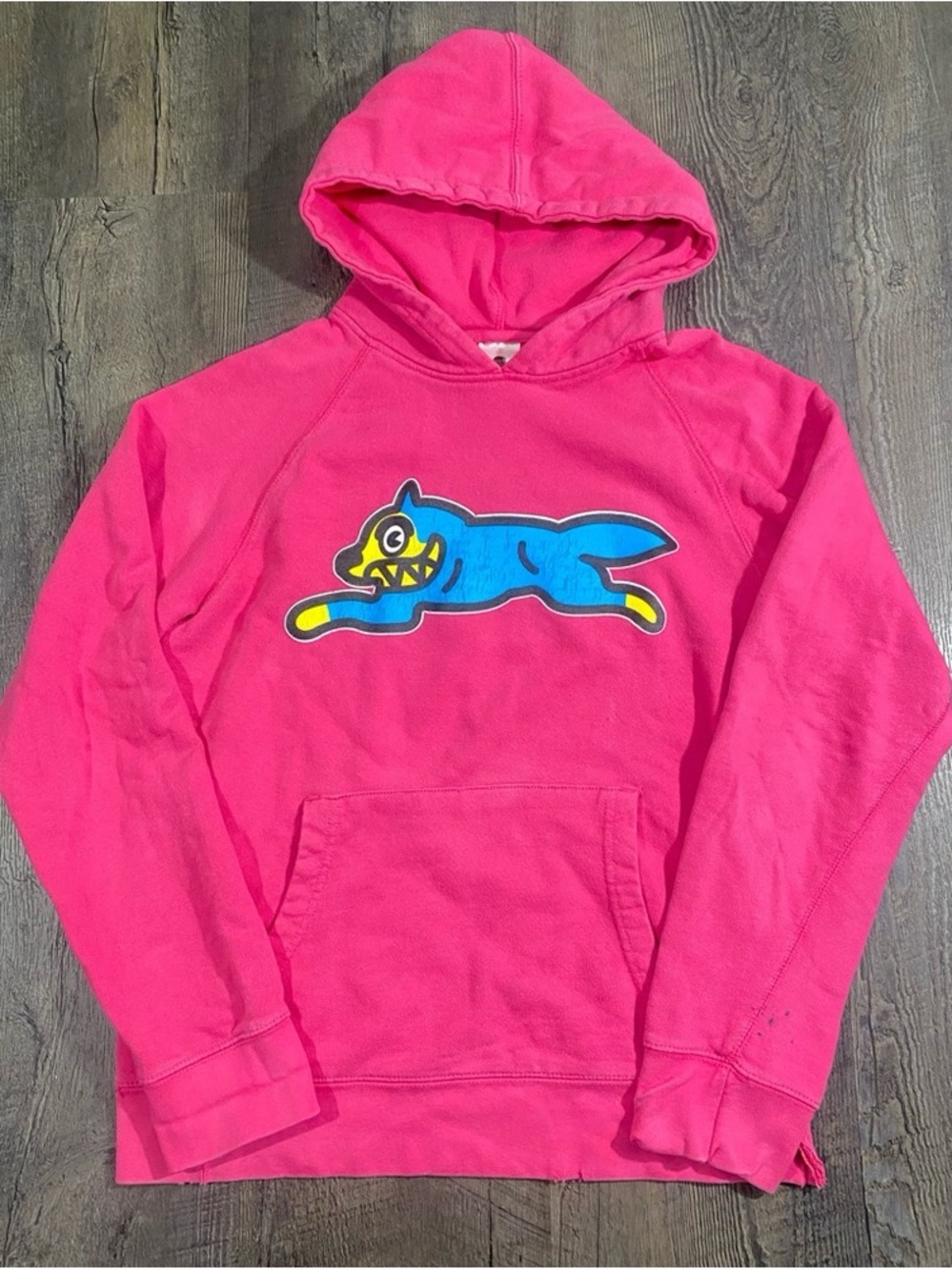 Billionaire Boys Club Hot Pink Hoodie with Blue Fox Motif